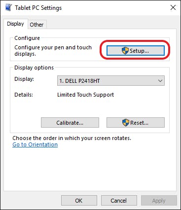 Under Configure, click on Setup